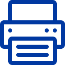 Blue printer graphic on black background