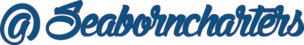 Seaborncharters text in blue cursive